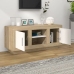 Mueble de TV madera contrachapada blanco y roble 102x35x45 cm