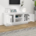 Mueble de TV madera contrachapada blanco brillo 102x35x45 cm