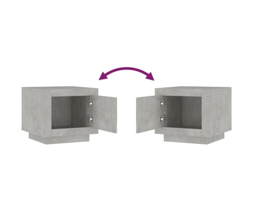 vidaXL Mesa de centro madera de ingeniería gris hormigón 51x50x45 cm