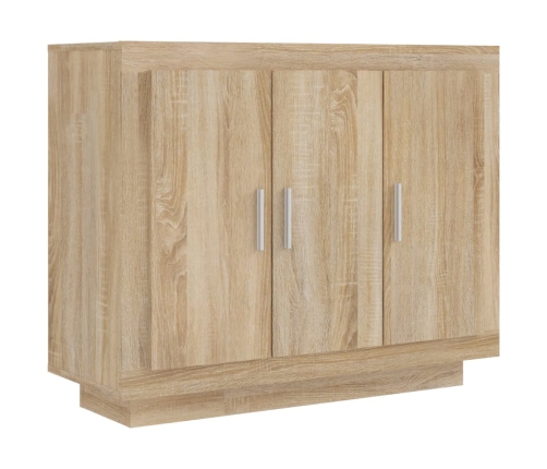 Aparador de madera contrachapada color roble Sonoma 92x35x75 cm