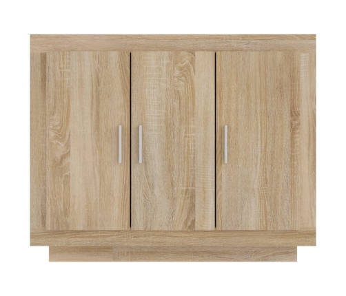 Aparador de madera contrachapada color roble Sonoma 92x35x75 cm