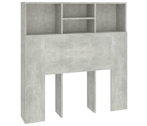 vidaXL Mueble cabecero gris hormigón 100x19x103,5 cm