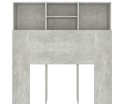 vidaXL Mueble cabecero gris hormigón 100x19x103,5 cm