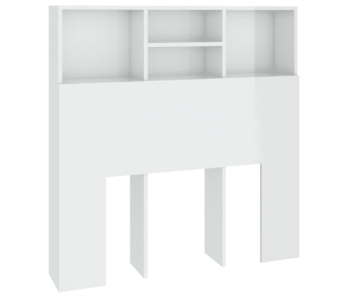 vidaXL Mueble cabecero blanco brillante 100x19x103,5 cm