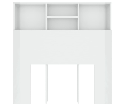 vidaXL Mueble cabecero blanco brillante 100x19x103,5 cm