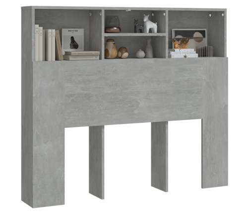 vidaXL Mueble cabecero gris hormigón 120x19x103,5 cm