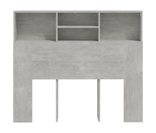 vidaXL Mueble cabecero gris hormigón 120x19x103,5 cm