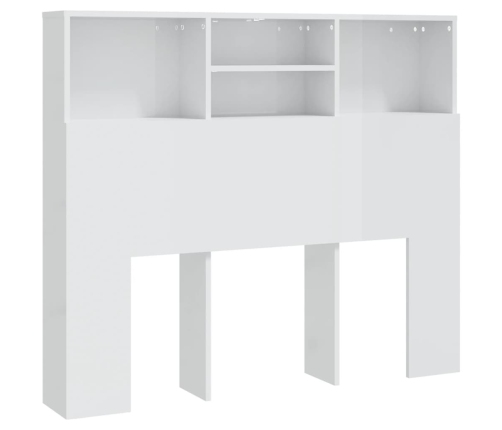 Mueble cabecero blanco brillante 120x19x103,5 cm