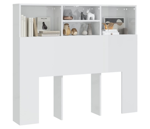 Mueble cabecero blanco brillante 120x19x103,5 cm