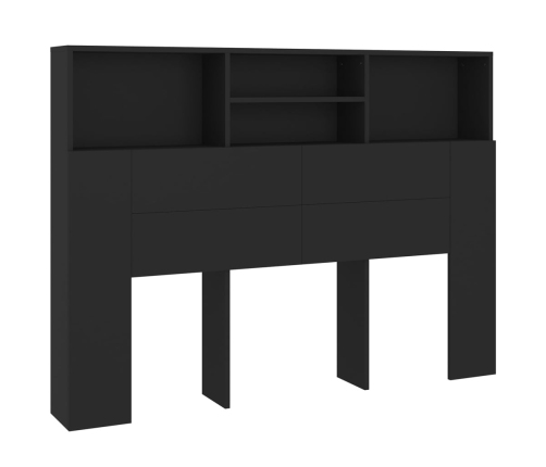 vidaXL Mueble cabecero negro 140x19x103,5 cm