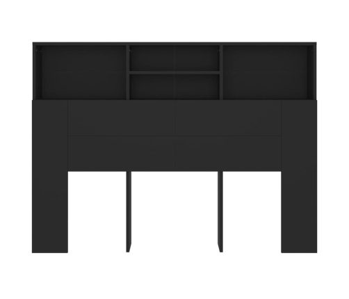 vidaXL Mueble cabecero negro 140x19x103,5 cm