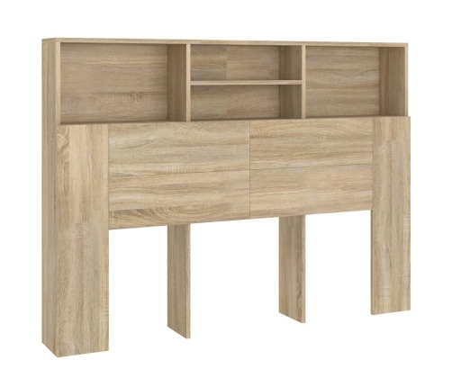 vidaXL Mueble cabecero color roble Sonoma 140x19x103,5 cm