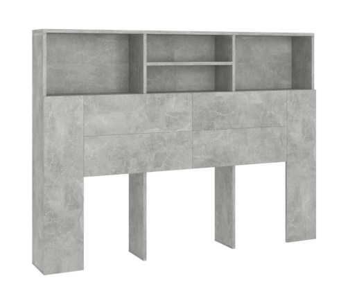 vidaXL Mueble cabecero gris hormigón 140x19x103,5 cm