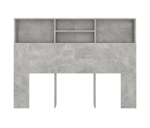 vidaXL Mueble cabecero gris hormigón 140x19x103,5 cm