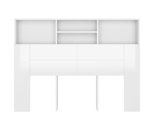 Mueble cabecero blanco brillante 140x19x103,5 cm