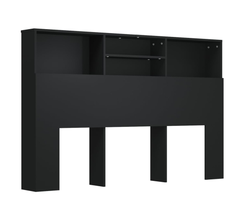 Mueble cabecero negro 160x19x103,5 cm