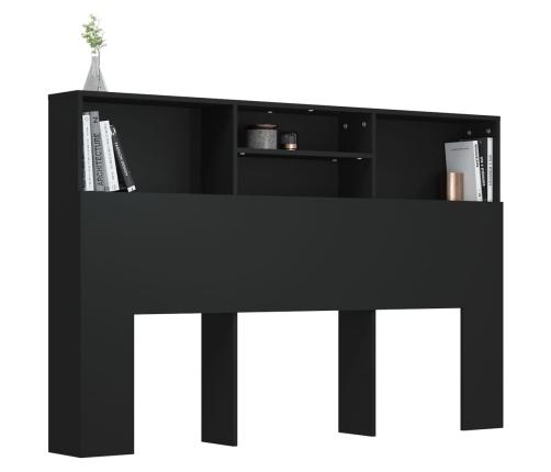 Mueble cabecero negro 160x19x103,5 cm