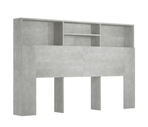 vidaXL Mueble cabecero gris hormigón 160x19x103,5 cm