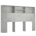 Mueble cabecero gris hormigón 160x19x103,5 cm