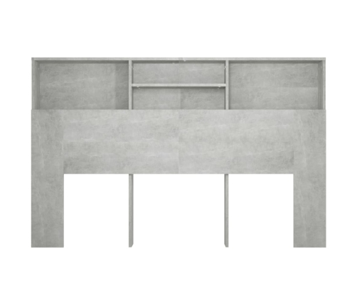 vidaXL Mueble cabecero gris hormigón 160x19x103,5 cm