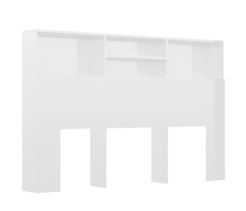 vidaXL Mueble cabecero blanco brillante 160x19x103,5 cm