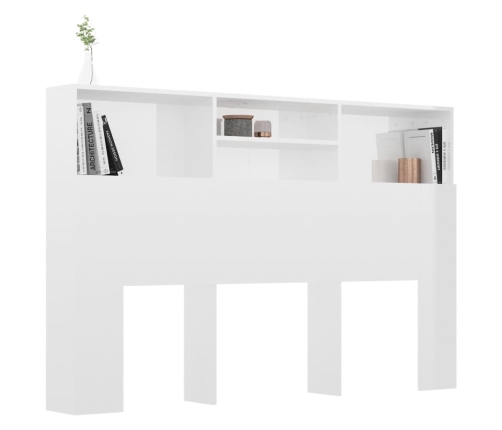 vidaXL Mueble cabecero blanco brillante 160x19x103,5 cm