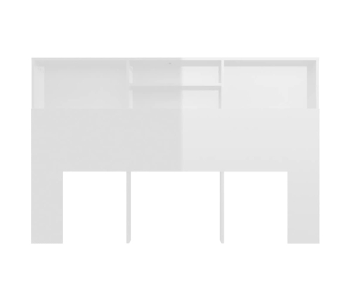 vidaXL Mueble cabecero blanco brillante 160x19x103,5 cm