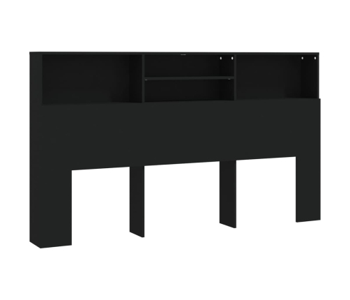 Mueble cabecero negro 180x19x103,5 cm