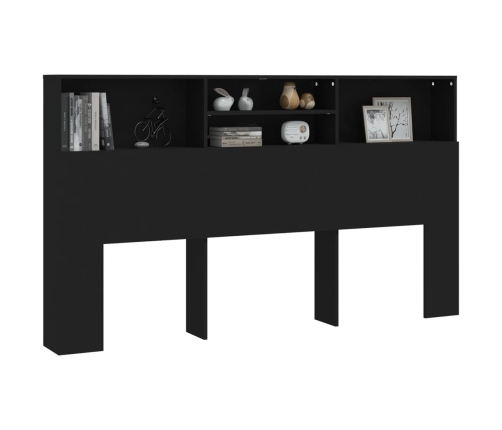 Mueble cabecero negro 180x19x103,5 cm