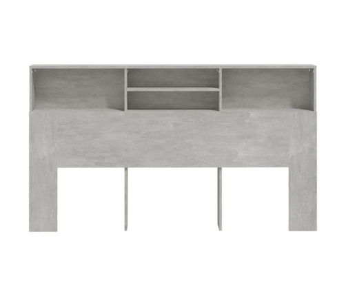 Mueble cabecero gris hormigón 180x19x103,5 cm