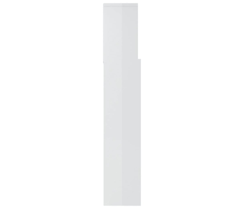 vidaXL Mueble cabecero blanco brillante 180x19x103,5 cm