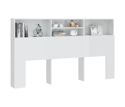 Mueble cabecero blanco brillante 180x19x103,5 cm