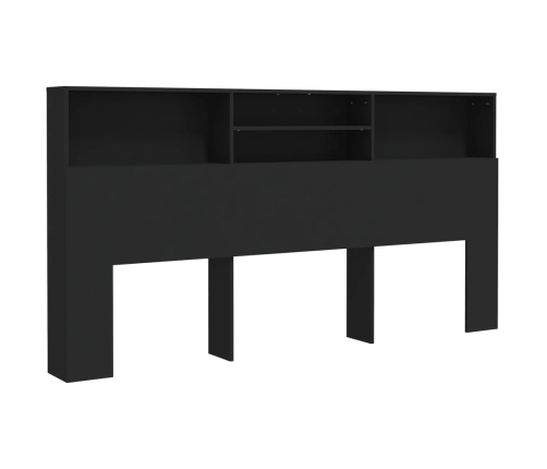 vidaXL Mueble cabecero negro 200x19x103,5 cm