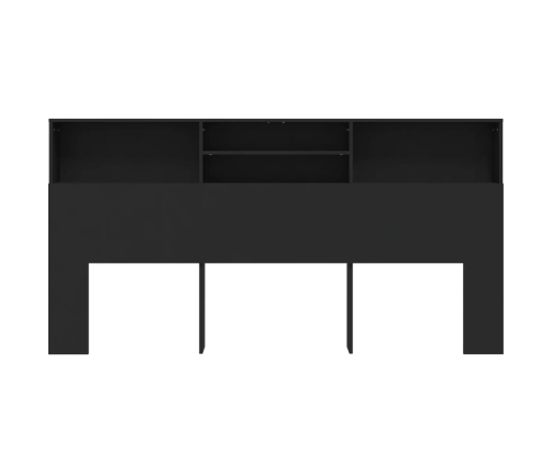 vidaXL Mueble cabecero negro 200x19x103,5 cm