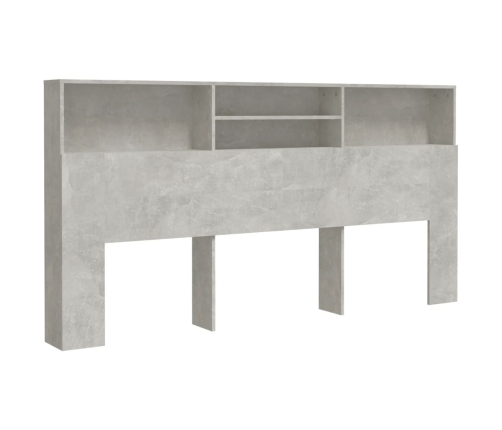 Mueble cabecero gris hormigón 200x19x103,5 cm