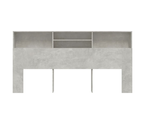 Mueble cabecero gris hormigón 200x19x103,5 cm