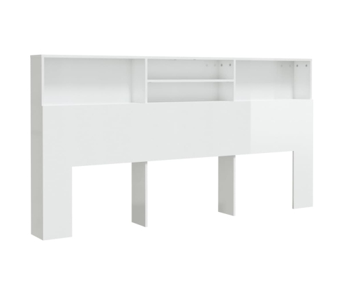 Mueble cabecero blanco brillante 200x19x103,5 cm