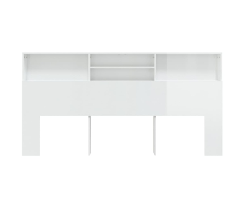 Mueble cabecero blanco brillante 200x19x103,5 cm