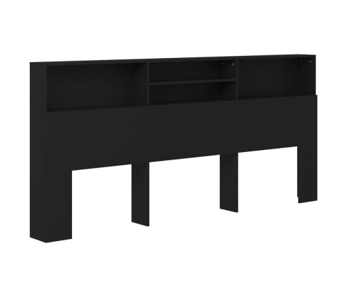 Mueble cabecero negro 220x19x103,5 cm