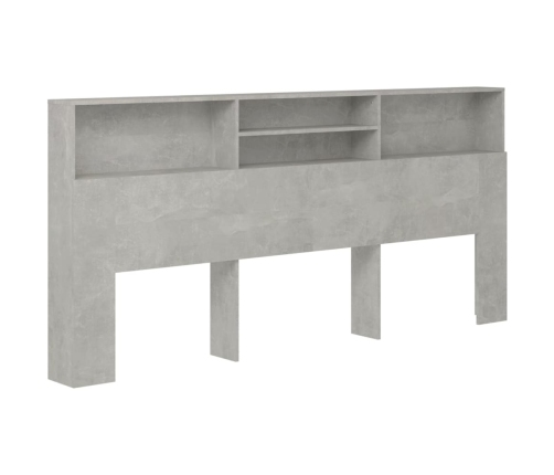 Mueble cabecero gris hormigón 220x19x103,5 cm