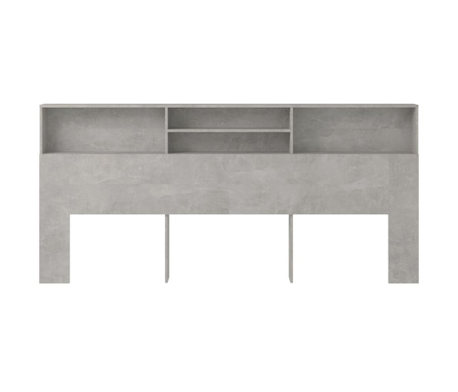 Mueble cabecero gris hormigón 220x19x103,5 cm