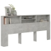 Mueble cabecero gris hormigón 220x19x103,5 cm