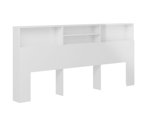 vidaXL Mueble cabecero blanco brillante 220x19x103,5 cm