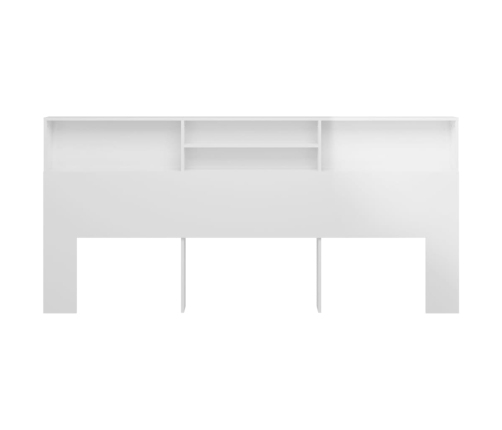 vidaXL Mueble cabecero blanco brillante 220x19x103,5 cm