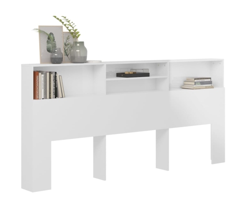 Mueble cabecero blanco brillante 220x19x103,5 cm