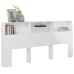 vidaXL Mueble cabecero blanco brillante 220x19x103,5 cm