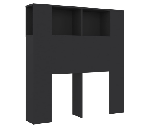 vidaXL Mueble cabecero negro 100x18,5x104,5 cm