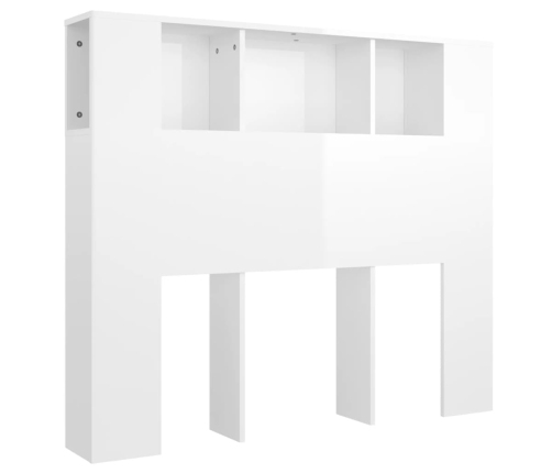 vidaXL Mueble cabecero blanco brillante 120x18,5x102,5 cm