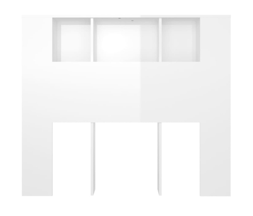 vidaXL Mueble cabecero blanco brillante 120x18,5x102,5 cm