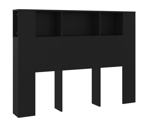 Mueble cabecero negro 140x18,5x104,5 cm